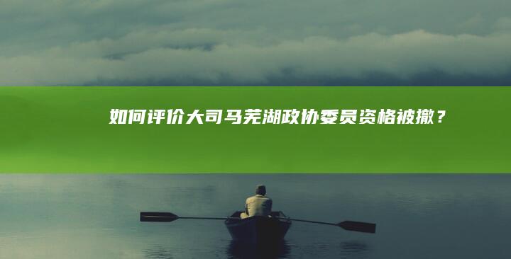 如何评价大司马芜湖政协委员资格被撤？